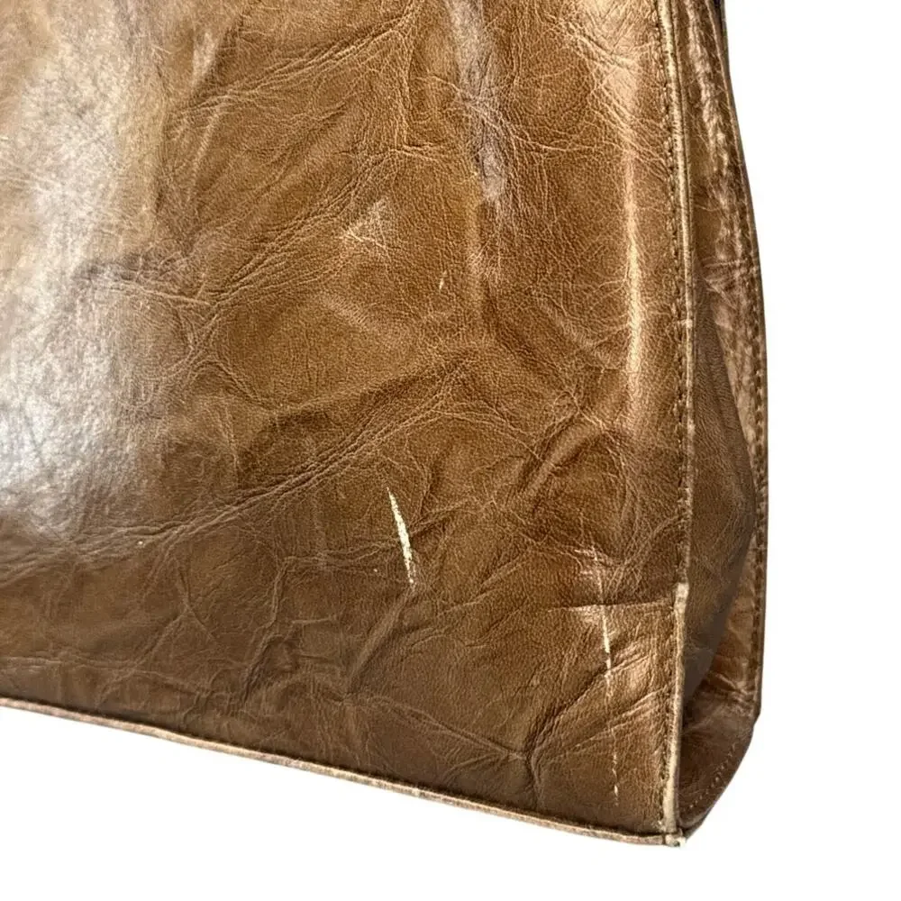 Margaret Gerrold Vintage Golden Brown Leather Western Shoulder Bag Purse